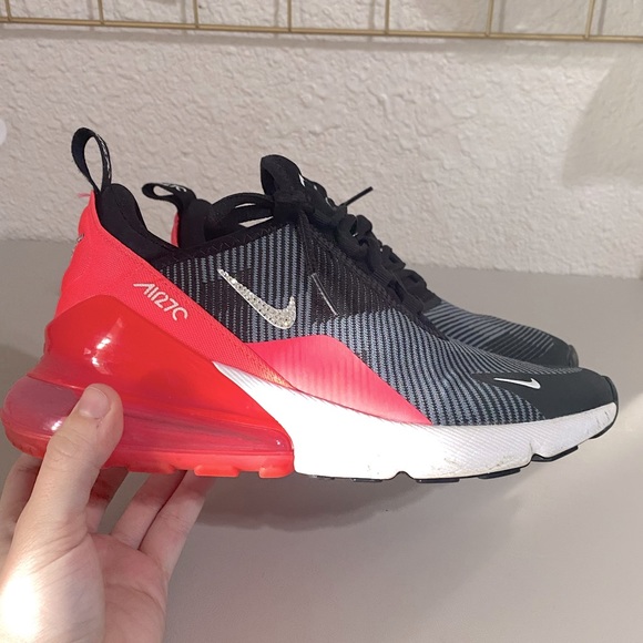 Nike Shoes - Custom Nike Air Max 270 Pink and black with rhinestones bling Athletic shoes